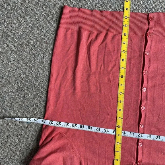 Evie Women's 2X Button Up Silk Blend Knit Cardigan Sweater 3/4 Sleeve V Neck - Picture 2 of 5